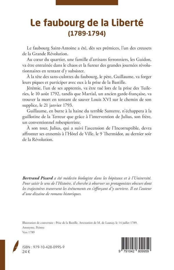 Quatrième de couverture de « Le faubourg de la liberté, 1789-1794 : roman »