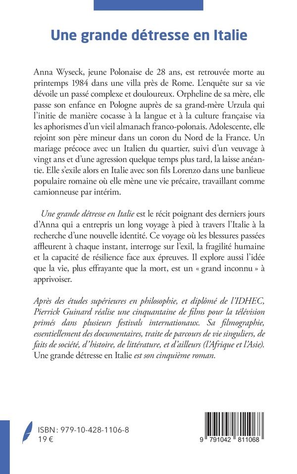 Quatrième de couverture de « Une Grande détresse en Italie »