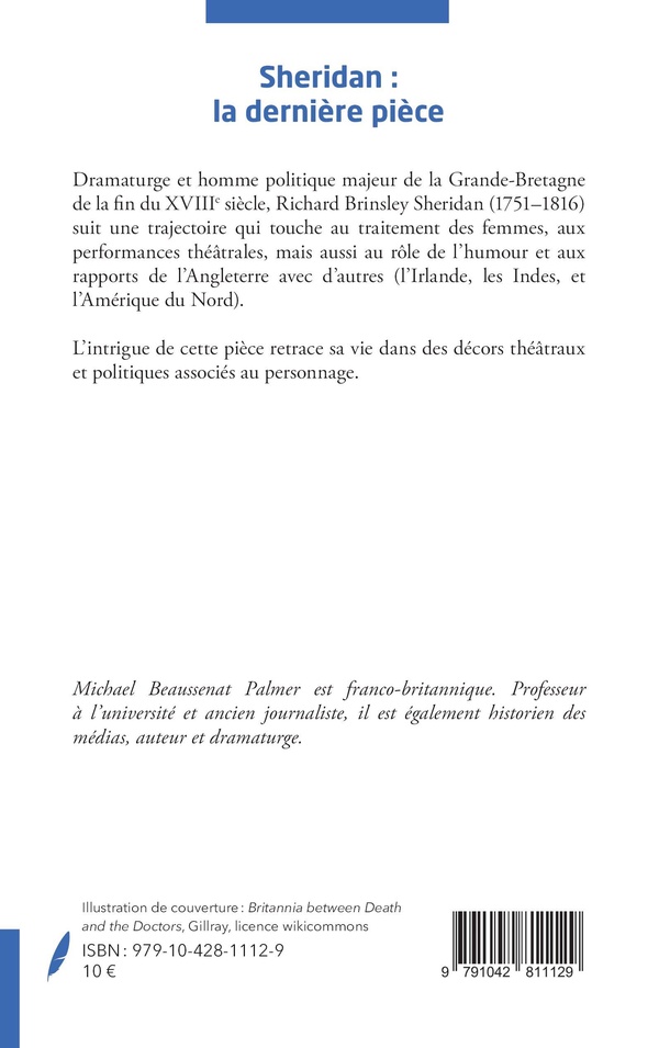 Quatrième de couverture de « Sheridan : la dernière pièce : théâtre »
