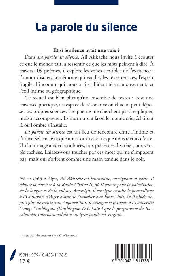 Quatrième de couverture de « LA PAROLE DU SILENCE »