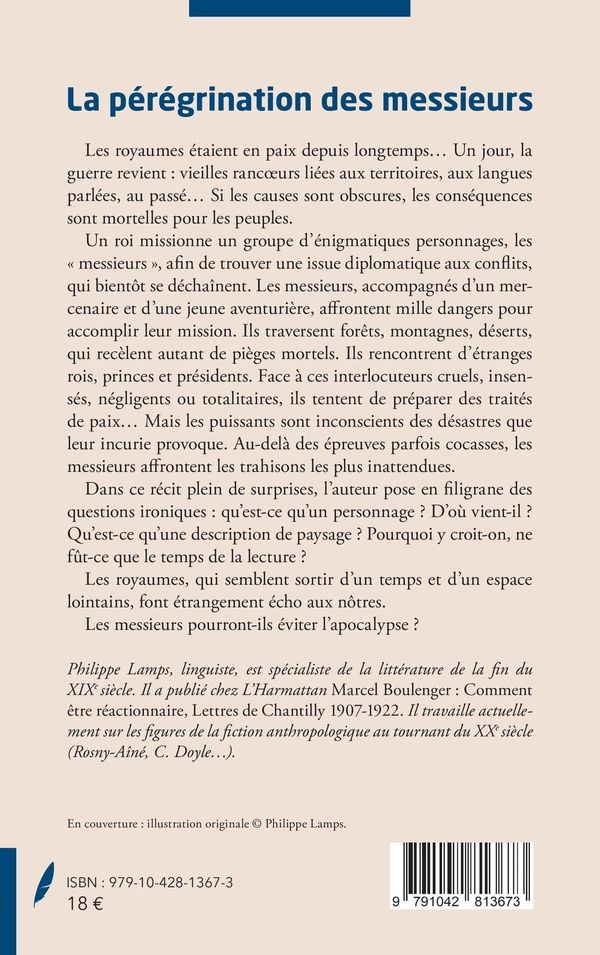 Quatrième de couverture de « LA PEREGRINATION DES MESSIEURS »