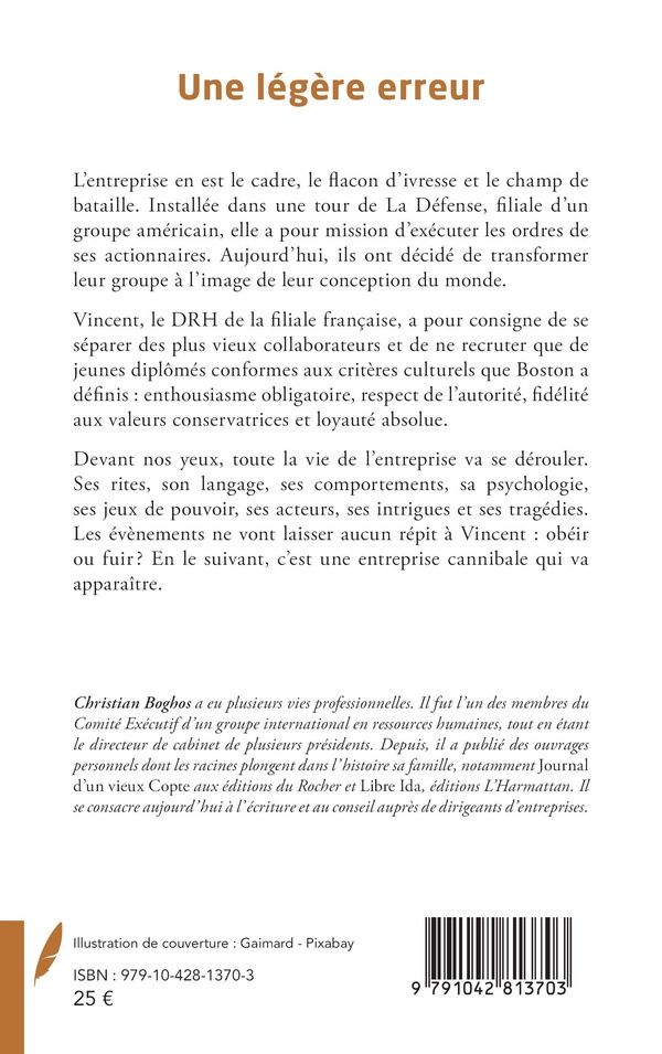 Quatrième de couverture de « Une légère erreur : roman »