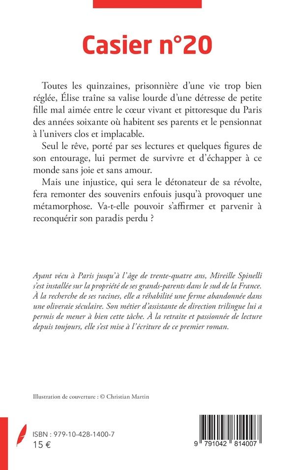 Quatrième de couverture de « Casier n° 20 »