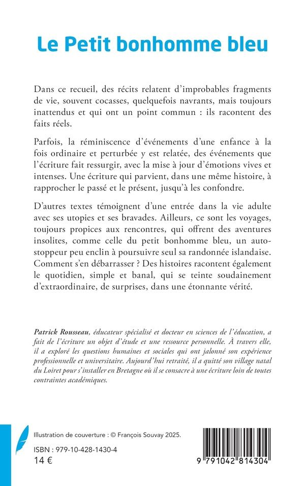 Quatrième de couverture de « LE PETIT BONHOMME BLEU »