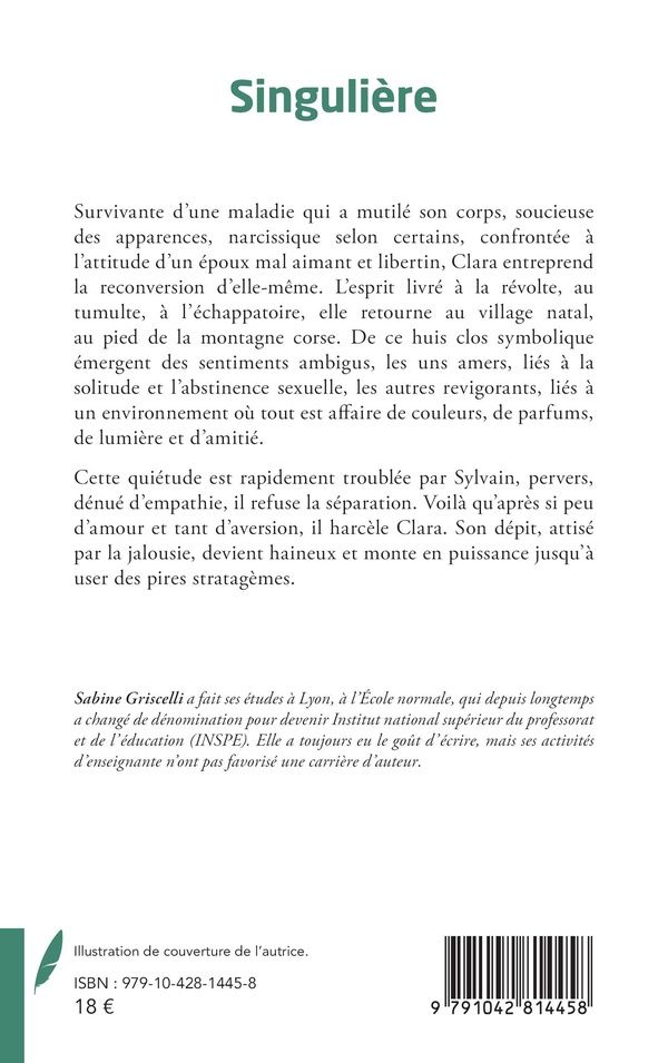 Quatrième de couverture de « Singulière »