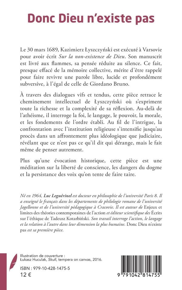 Quatrième de couverture de « Donc Dieu n existe pas : D après Andrzej Nowicki sur l affaire Lyszczynski »