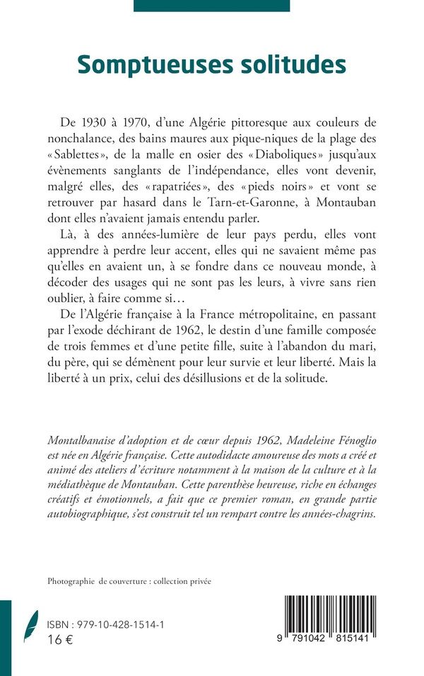 Quatrième de couverture de « Somptueuses solitudes »