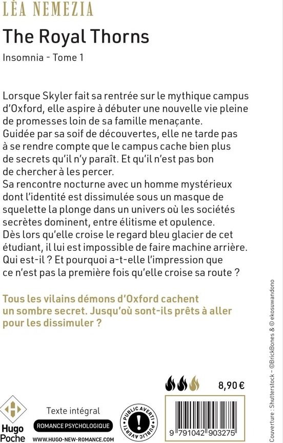 Quatrième de couverture de « INSOMNIA - THE ROYAL THORNS - TOME 01 - THE ROYAL THORNS TOME 01 »