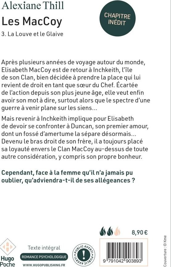 Quatrième de couverture de « LES MACCOY - TOME 03 - LA LOUVE ET LE GLAIVE »