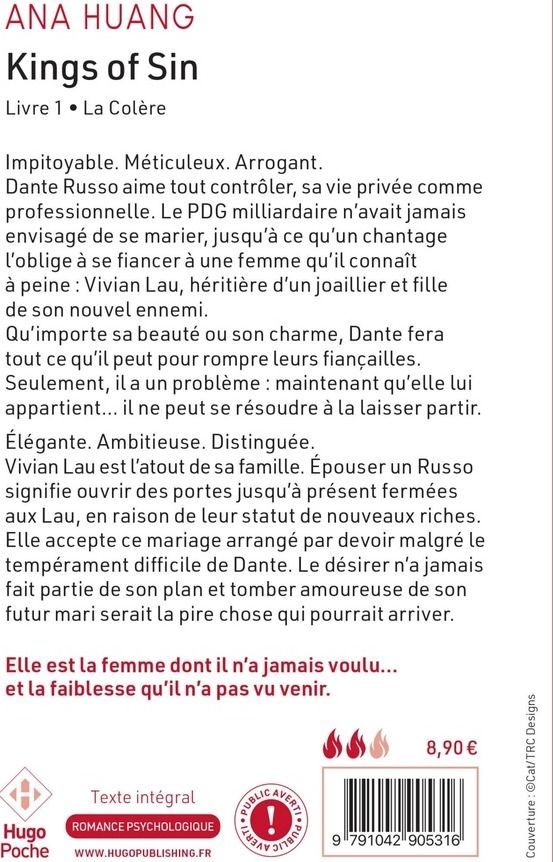 Quatrième de couverture de « KINGS OF SIN - TOME 01 - VERSION FRANCAISE - LA COLERE »