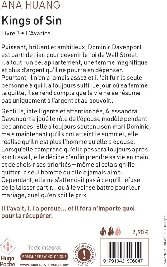 Quatrième de couverture de « KINGS OF SIN - TOME 03 - VERSION FRANCAISE - L'AVARICE »