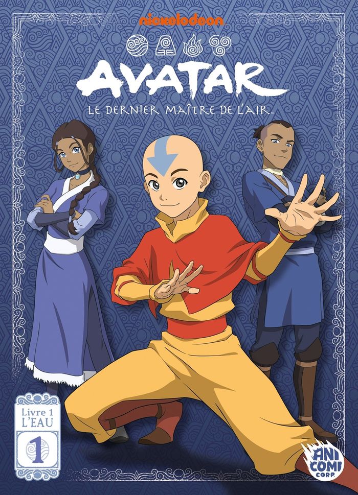 Couverture du livre « Avatar, le dernier maître de l'air - Livre 1 : L'Eau - T01 - Anime Comics » de Tomoko Seigneurgens, librairie Les Contes Infusés à Corte