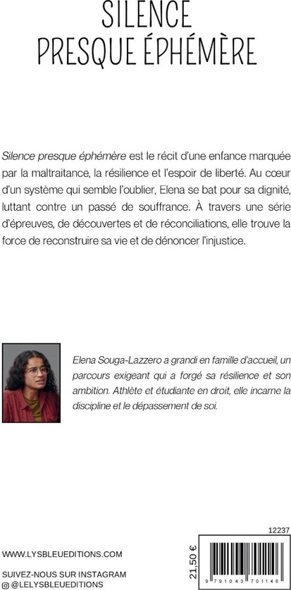 Quatrième de couverture de « Silence presque éphémère »