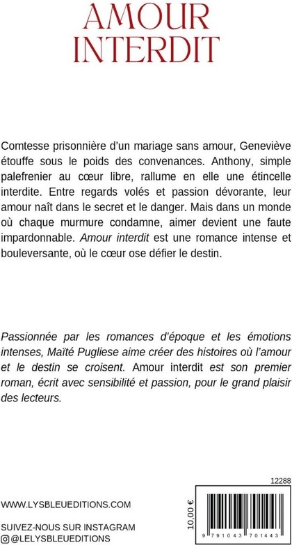 Quatrième de couverture de « Amour interdit : roman »