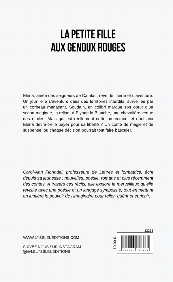 Quatrième de couverture de « La petite fille aux genoux rouges : conte »