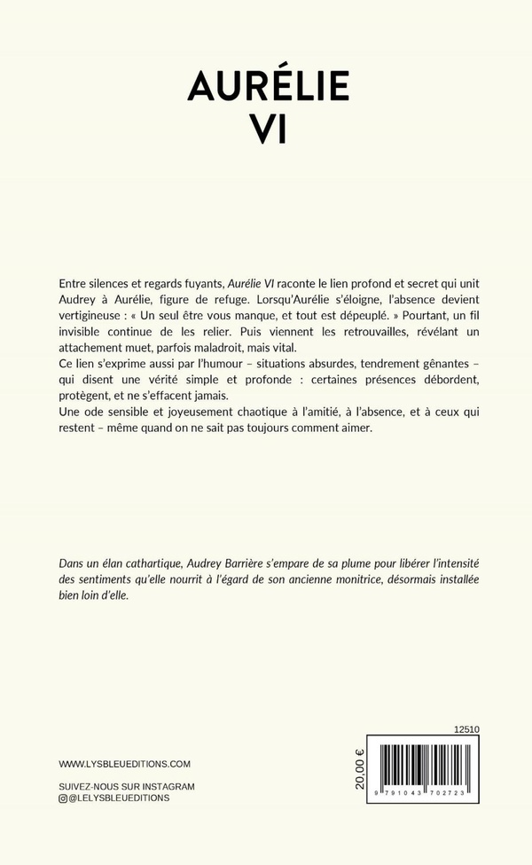 Quatrième de couverture de « Aurélie VI : roman »