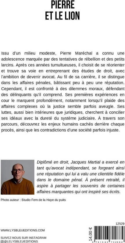 Quatrième de couverture de « Pierre et le lion »
