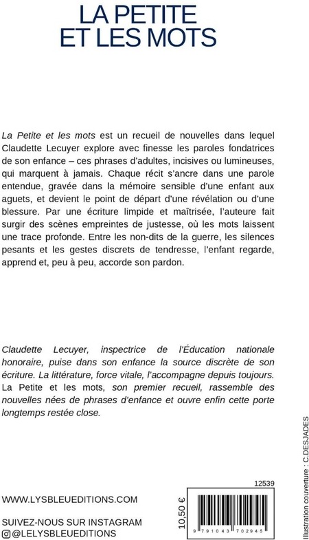 Quatrième de couverture de « La petite et les mots : nouvelles »