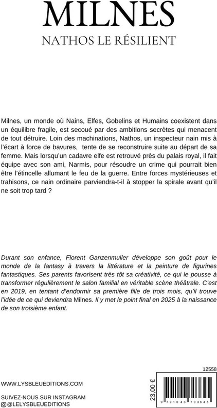 Quatrième de couverture de « Milnes : Nathos le résilient »