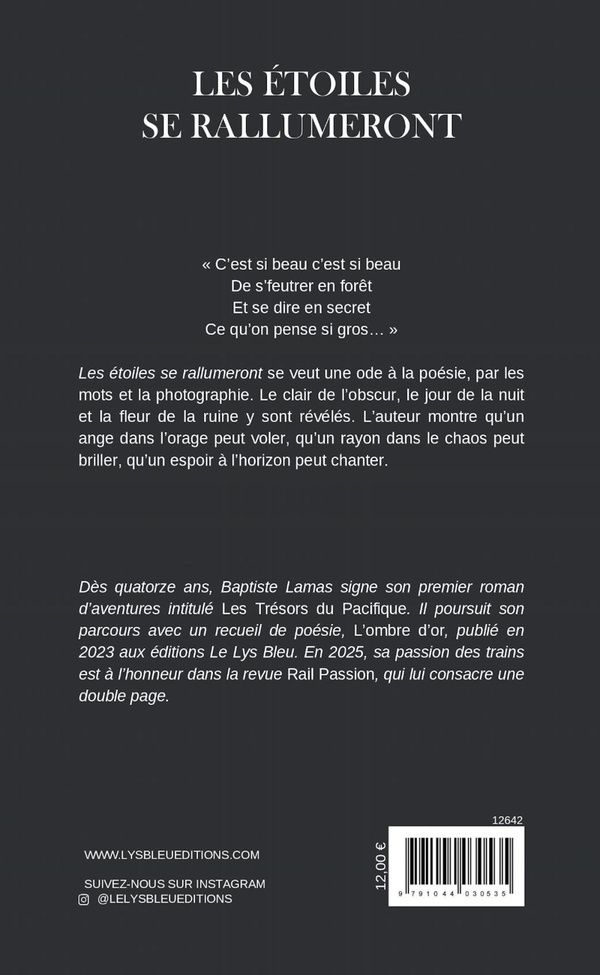 Quatrième de couverture de « Les étoiles se rallumeront : recueil »