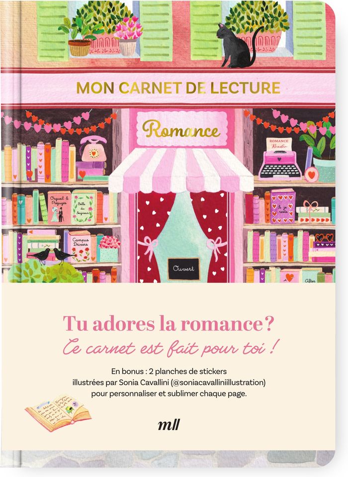 Couverture du livre « MON CARNET DE LECTURE - ROMANCE » de Sonia Cavallini, librairie Les Contes Infusés à Corte