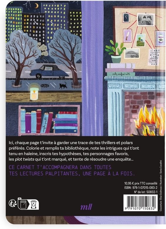 Quatrième de couverture de « MON CARNET DE LECTURE - POLAR & THRILLER - PLUS DE 100 FICHES A REMPLIR ! »