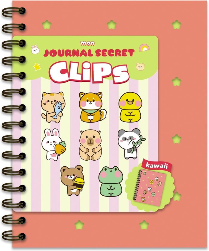 Couverture du livre « MON JOURNAL SECRET CLIPS KAWAII », librairie Les Contes Infusés à Corte