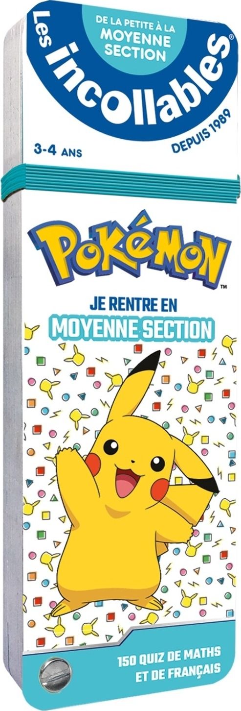 Couverture du livre « LES INCOLLABLES - JE RENTRE EN MOYENNE SECTION AVEC POKEMON 3/4 ANS » de Play Bac Editions, librairie Les Contes Infusés à Corte