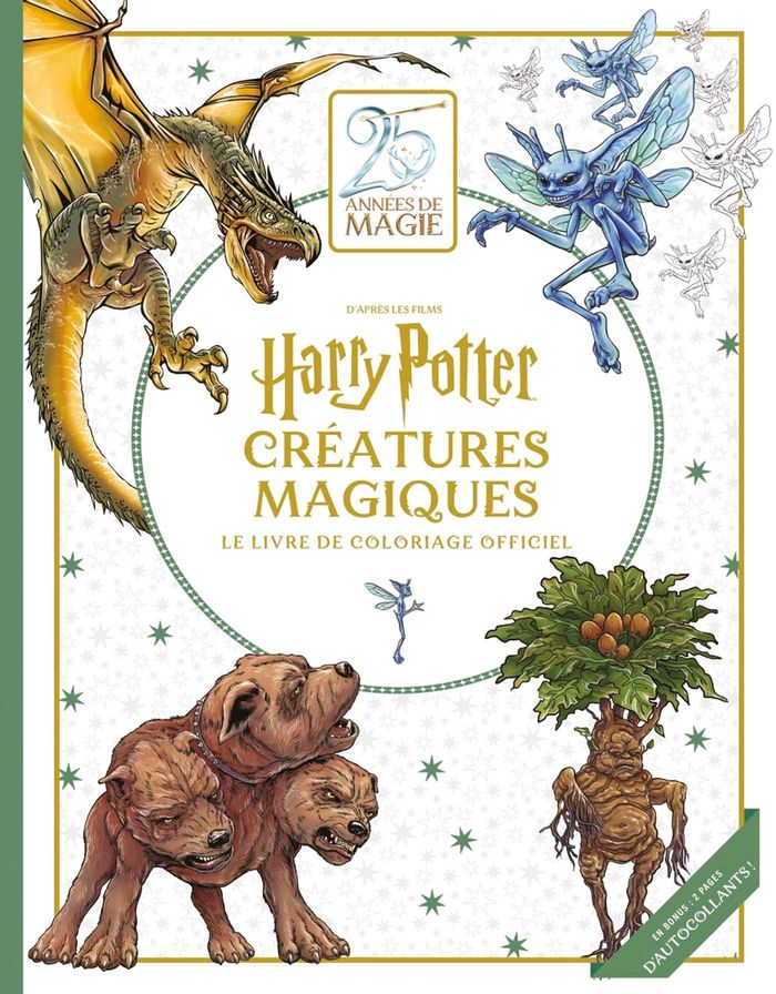 Couverture du livre « HARRY POTTER - CREATURES MAGIQUES : LE LIVRE DE COLORIAGE OFFICIEL » de Xxx, librairie Les Contes Infusés à Corte