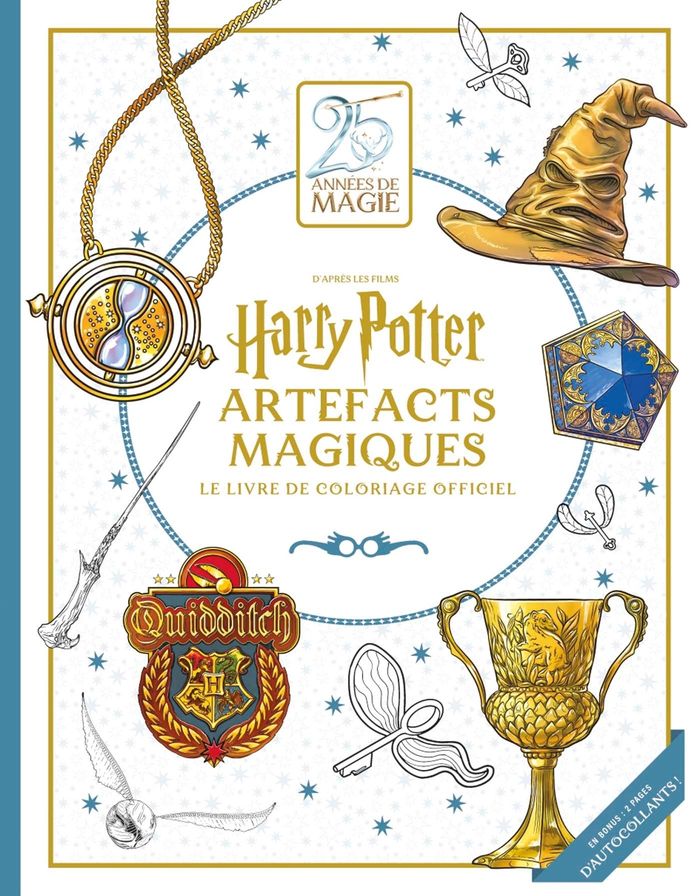 Couverture du livre « HARRY POTTER - ARTEFACTS MAGIQUES : LE LIVRE DE COLORIAGE OFFICIEL » de Xxx, librairie Les Contes Infusés à Corte