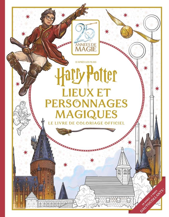 Couverture du livre « HARRY POTTER - LIEUX ET PERSONNAGES MAGIQUES : LE LIVRE DE COLORIAGE OFFICIEL » de Xxx, librairie Les Contes Infusés à Corte