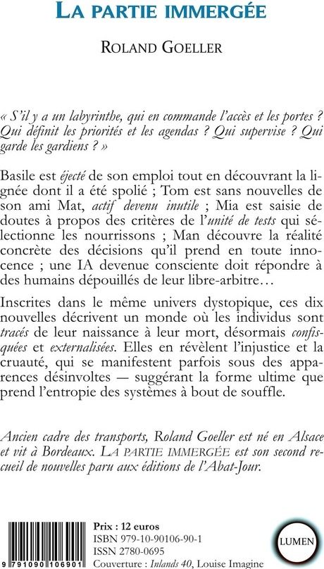 Quatrième de couverture de « La partie immergée : nouvelles »