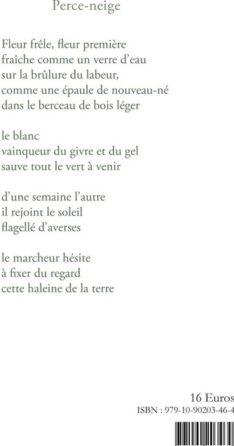 Quatrième de couverture de « Fleurs de la bonne encontre : poèmes »