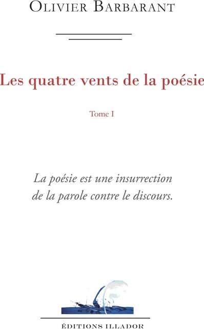 Couverture du livre « Les quatre vents de la poésie » de Olivier Barbarant, librairie Les Contes Infusés à Corte