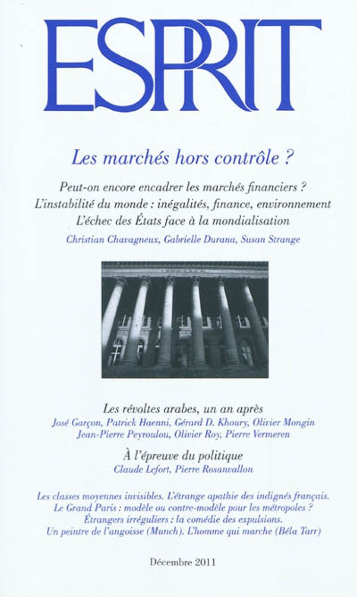 Couverture du livre « ESPRIT - LES MARCHES HORS CONTROLE ? - DECEMBRE 2011 » de Collectif, librairie Les Contes Infusés à Corte