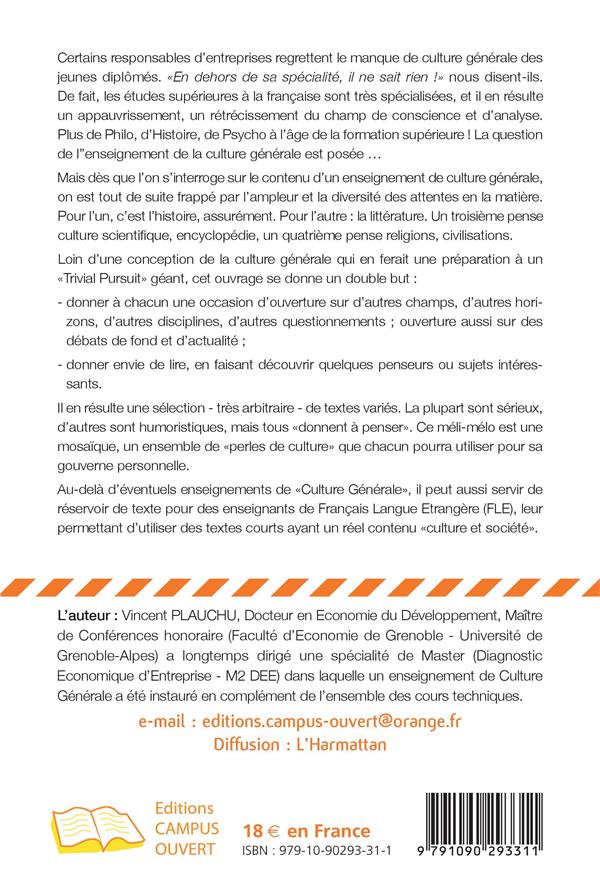 Quatrième de couverture de « INVITATION A LA LECTURE (TOME 2) - VOL02 - RECUEIL DE TEXTES DE CULTURE GENERALE »