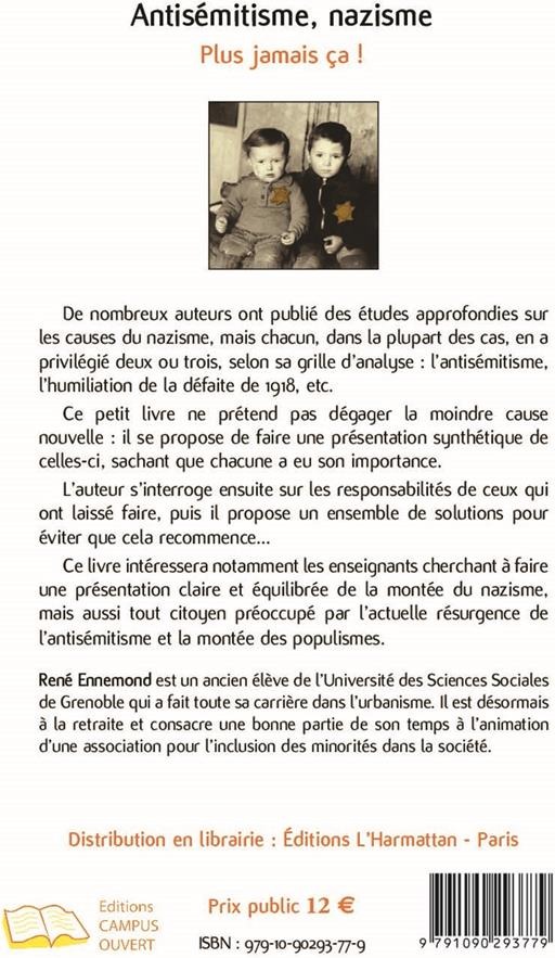 Quatrième de couverture de « ANTISEMITISME, NAZISME - PLUS JAMAIS CA ! »