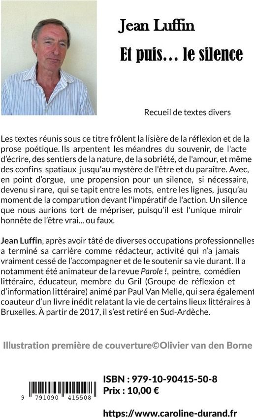 Quatrième de couverture de « Et puis le silence »