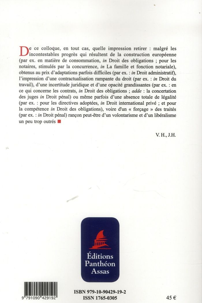 Quatrième de couverture de « CONSTRUCTION EUROPEENNE ET ETAT DE DROIT »