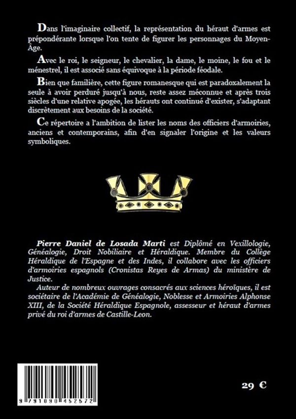 Quatrième de couverture de « Répertoire onomastique des officiers d'armoiries »