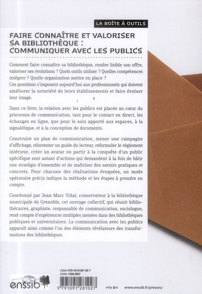 Quatrième de couverture de « FAIRE CONNAITRE ET VALORISER SA BIBLIOTHEQUE - COMMUNIQUER AVEC LES PUBLICS »