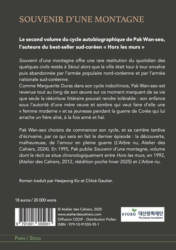 Quatrième de couverture de « Souvenir d'une montagne : roman »