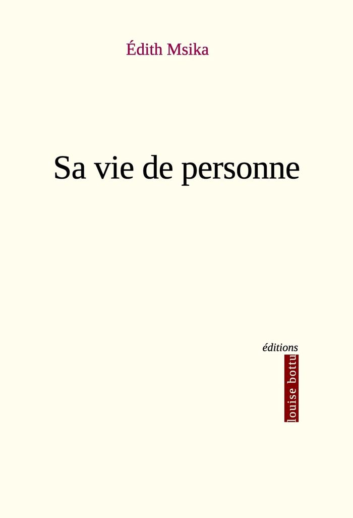 Couverture du livre « Sa vie de personne » de Édith Msika, librairie Les Contes Infusés à Corte