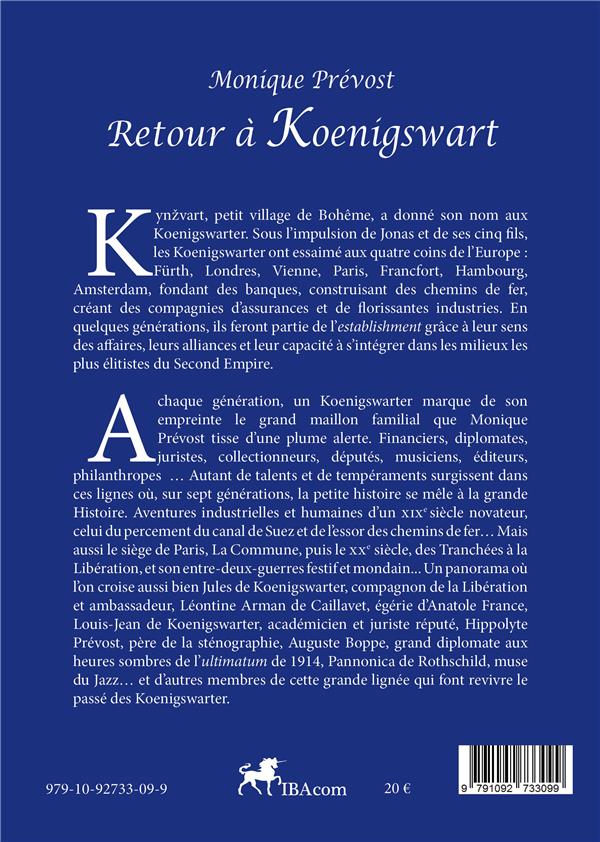 Quatrième de couverture de « RETOUR A KOENIGSWART »