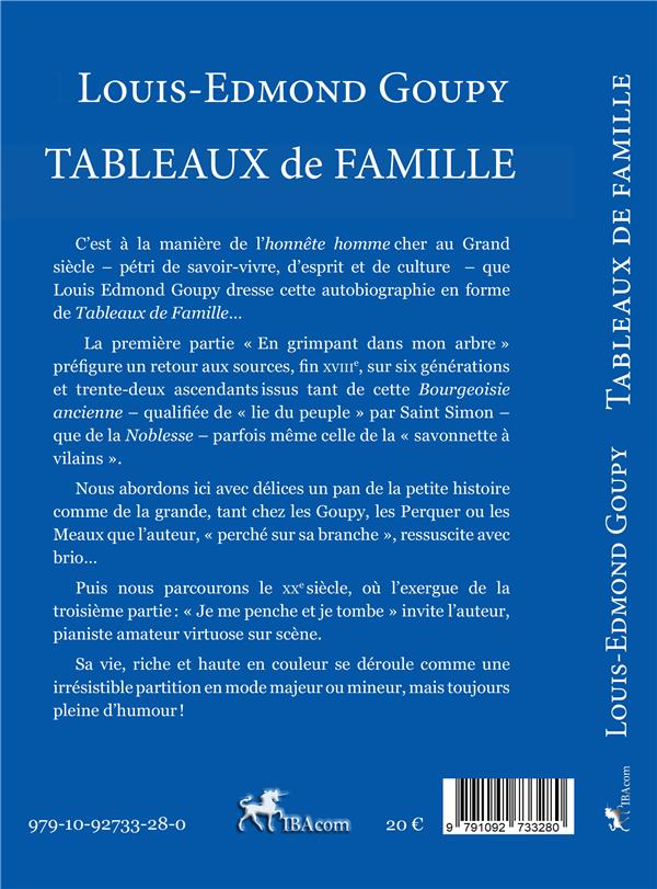 Quatrième de couverture de « TABLEAUX DE FAMILLE »