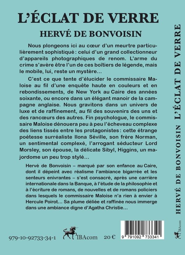Quatrième de couverture de « L'ECLAT DE VERRE »