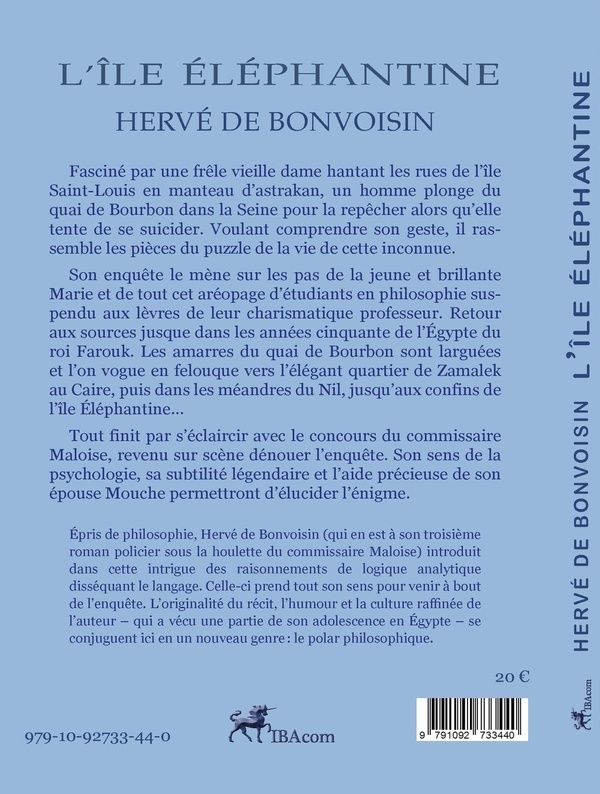 Quatrième de couverture de « L'ILE ELEPHANTINE »