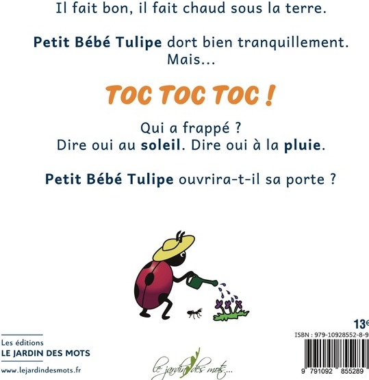 Quatrième de couverture de « Petit bébé tulipe »