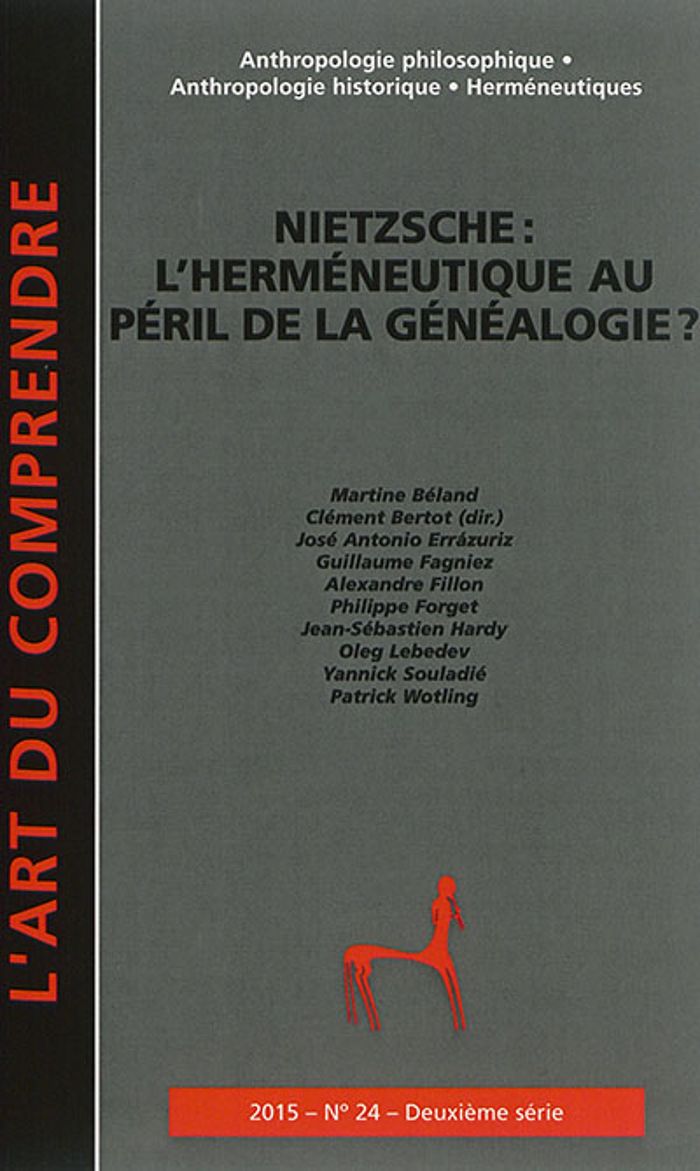 Couverture du livre « NIETZSCHE L HERMENEUTIQUE AU PERIL DE LA GENEALOGIE? » de Collectif, librairie Les Contes Infusés à Corte