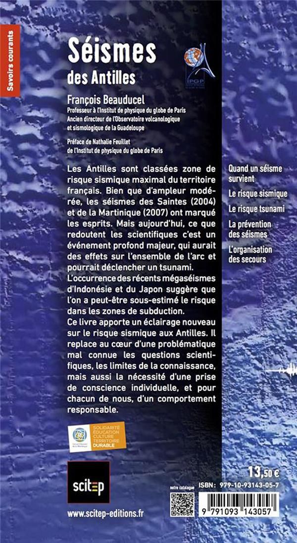 Quatrième de couverture de « SEISMES DES ANTILLES »